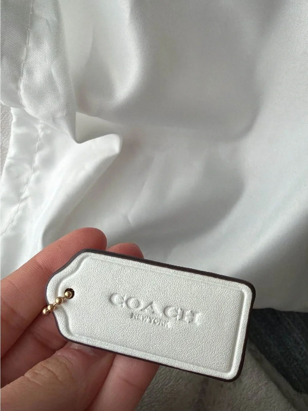 Coach Chalk Signature Canvas Shoulder Bag with Gold Hardware